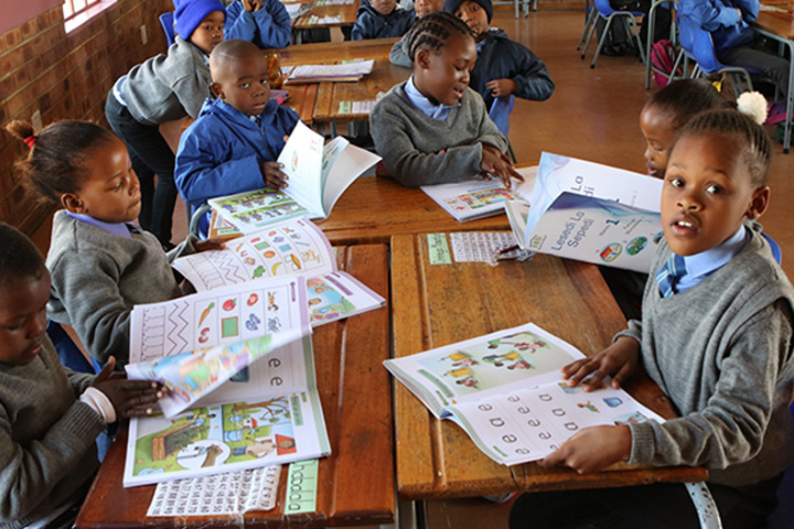 Students at Baxoxele Primary School in South Africa